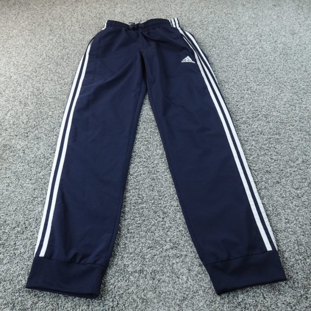 Adidas Pants Mens S Blue 3 Stripes Track Athletic Drawstring Jogger Sweatpants